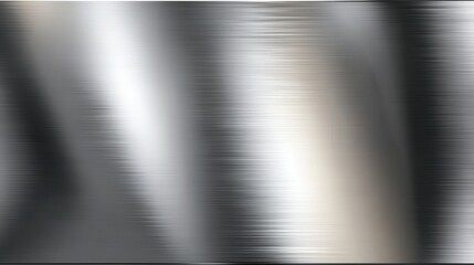 A close-up of a brushed metal surface with horizontal textures and a shiny, reflective finish in silver and gray tones.