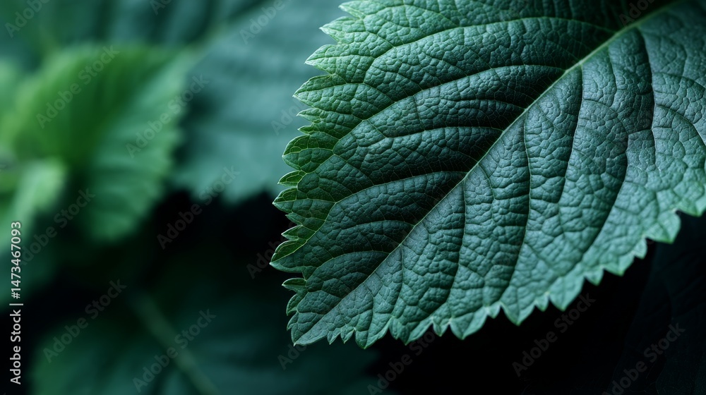 Poster detailed geometric leaf pattern featuring interlocking shapes offers a vibrant aesthetic perfect for