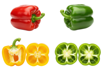 Assorted halved bell peppers