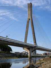 Fototapeta premium 阪神高速11号池田線延伸部の猪名川に架かる新猪名川大橋