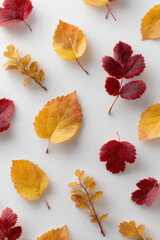 Obraz premium collection of bright autumn leaves in various shapes and colors showcasing beauty of fall