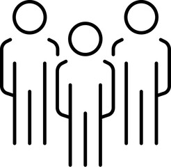 Group of Faceless People Outline Linear Symbol for Graphic and Web Design, Apps, Adverts, Various Cards