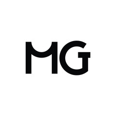 Obraz premium MG monogram logo design letter text name symbol monochrome logotype alphabet character simple logo