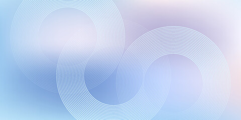 Fototapeta premium Abstract circle lines on light blue background. Geometric stripe line art design for poster, brochure, cover, website, header, web banner, presentation. eps 10