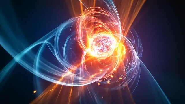 Vibrant Energy Core: Abstract Visualization of Power and Quantum Physics