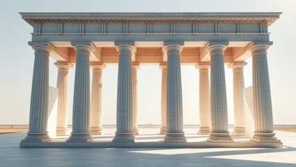 Illustration of classical colonnade architecture