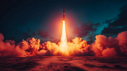 Hypersonic missile in high-speed flight, captured with dynamic motion blur. Symbolizes advanced military technology, speed, power, and precision in a sleek, futuristic defense visualization.

