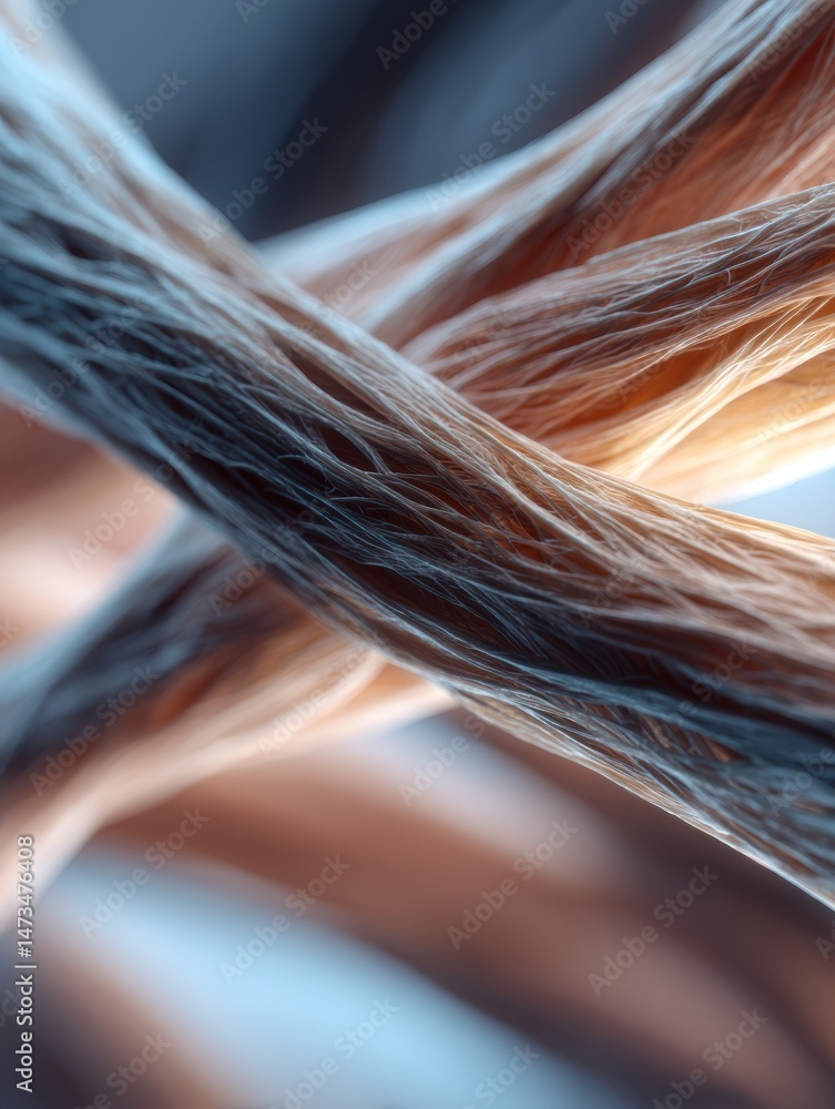 Poster Muscle Fibers Showcased in Macro 3D Render With Blurred Side Detail Highlighting Texture and Structure