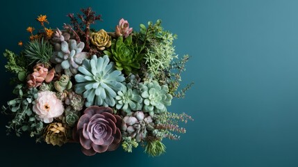 Close-up view of vibrant green succulents in a deep blue pot, showcasing botanical beauty for contemporary home aesthetics. Ideal for indoor decoration