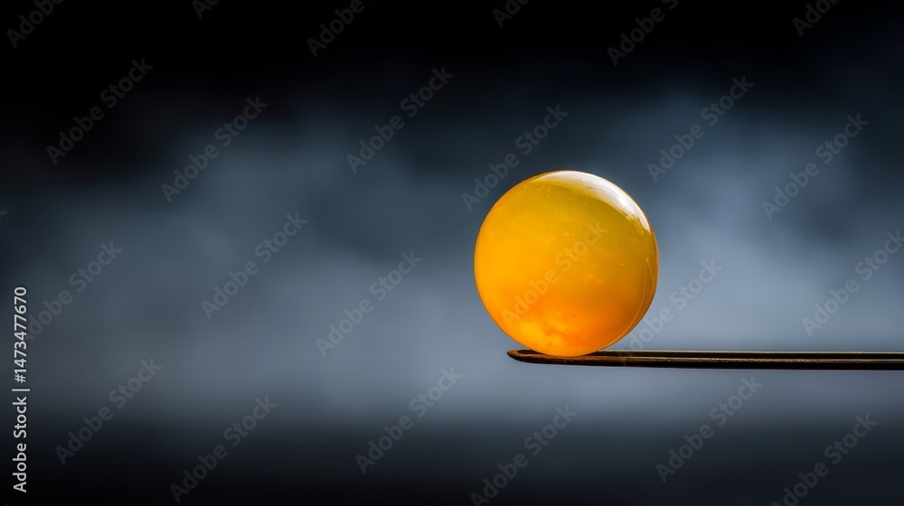 Aufkleber a glowing orb is skillfully held between metallic tweezers, appearing to float in mid-air against a 