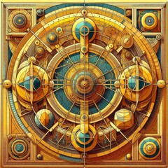 Golden circular decorative illustration