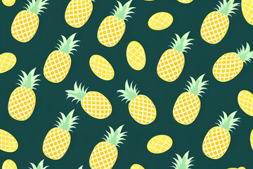 seamless pattern vector illustration of pineapple on a pastel background