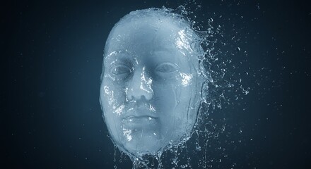 Water face splash art