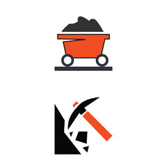 Vector icon collection of factory designs, including machinery, automation, production, and industry elements in a clean style