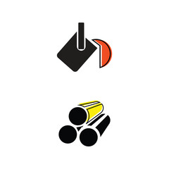 Vector icon collection of factory designs, including machinery, automation, production, and industry elements in a clean style
