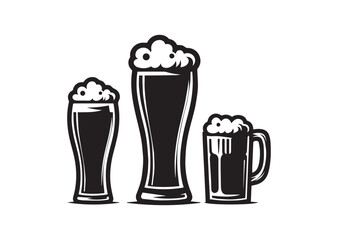 Beer Glass Silhouette Vector