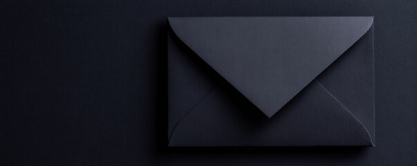 A black envelope lies on a dark textured surface, creating a modern and elegant minimalist composition.