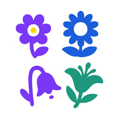 Four Simple Flower Icons