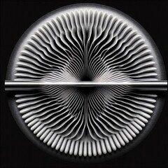 Black and white circular flute art