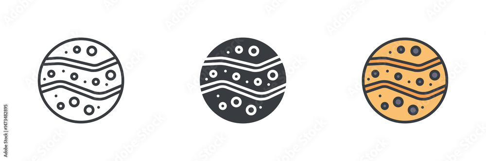 Aufkleber jupiter planet different style icon set