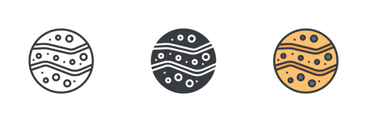 Jupiter planet different style icon set