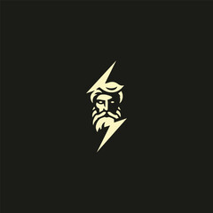 Zeus god thunderbolt logo