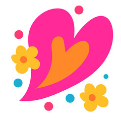 Vibrant Heart and Flower Design