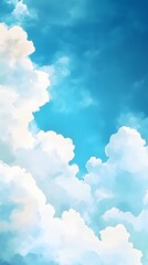 Whimsical sky with fluffy clouds