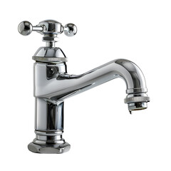Chrome faucet dripping water elegant design