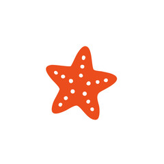 Obraz premium Simple orange starfish with white dots