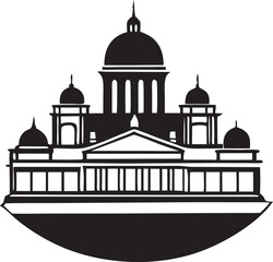 Silhouette illustration of a cityscape with skyscrapers and buildings. A simple yet stylish design for creative and professional use.