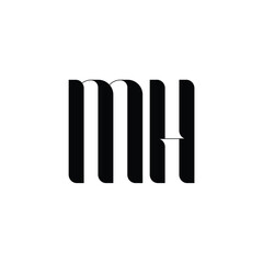 MH monogram logo design letter text name symbol monochrome logotype alphabet character simple logo

