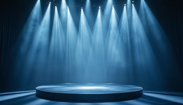 Podium stage for television studio modern theater shows concept background wallpaper