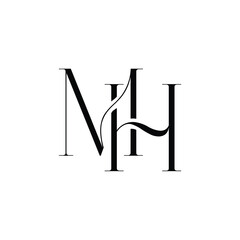 MH monogram logo design letter text name symbol monochrome logotype alphabet character simple logo
