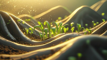 green grass in the morning