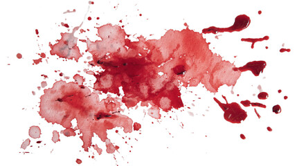 blood stains on a white clothes, cutout isolated white background