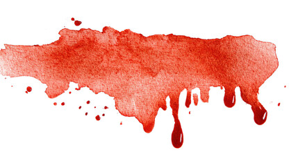 blood stains on a white clothes, cutout isolated white background