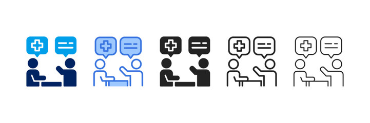Fototapeta premium Consultation Icon Set Different Style Collection