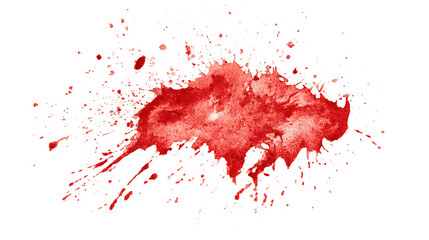 blood stains on a white clothes, cutout isolated white background