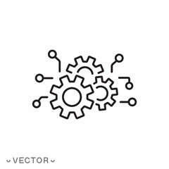 Obraz premium function settings icon, thin line symbol concept isolated on white background, editable stroke eps 10 vector illustration