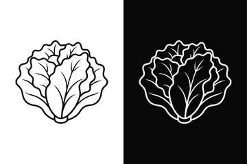 Lettuce Vector Icon. Clean Line Drawing Perfect for Food Branding