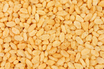 Crisped rice grain breakfast cereal food detail background