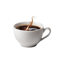 Aromatic Cup of Black Coffee, Perfect Morning Brew , isolated on white background png