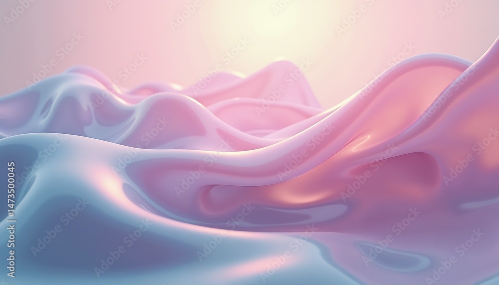 Aufkleber elegant flowing pastel gloss with gradient color fields, abstract digital background