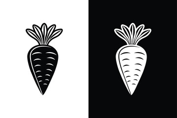 Minimal Parsnip Silhouette. Vegetable Icon in Clean Vector Style