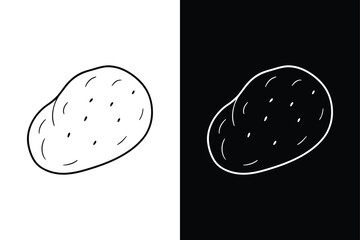 Editable Stroke Potato Icon. Minimalist Vector Design for Fresh Vegetables