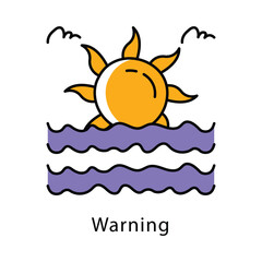 Warning Filled Outline icon. EPS 10 File