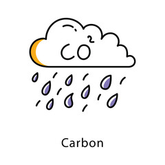 Carbon Filled Outline icon. EPS 10 File