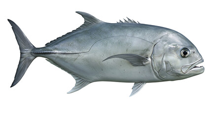 Obraz premium Detailed portrait of a streamlined horse-eye jack fish showcasing intricate scales