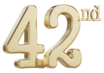 42nd Anniversary Golden Number for Celebrations